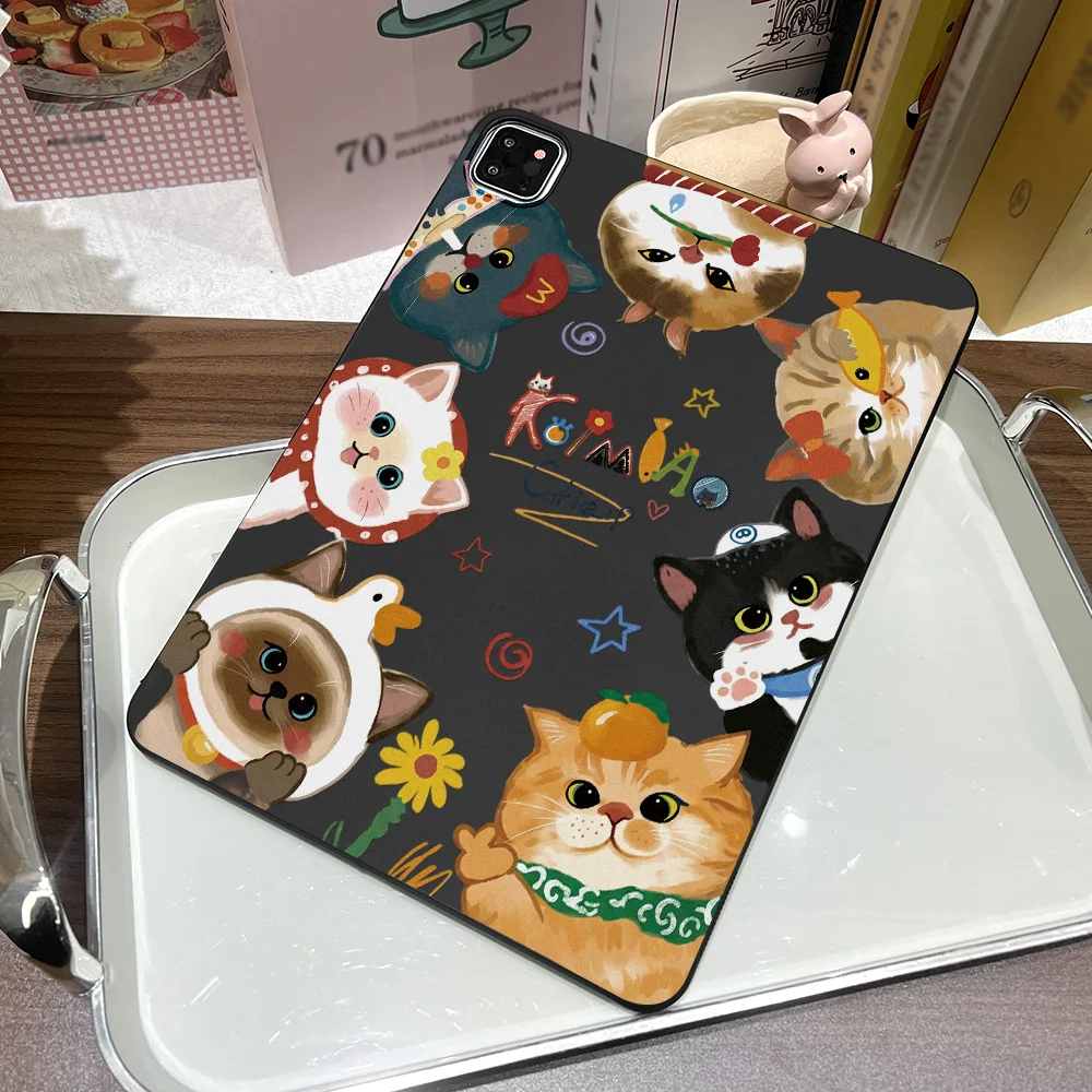 Matte Kawaii Healing Vibe Tablet Case with Playful Illustration Feel
