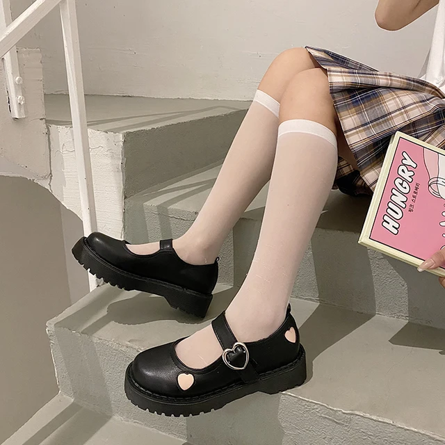 Mary Jane Shoes for Women 2022 spring Chunky Platform Ankle Strap Pumps  Woman Thick Bottom Lolita Shoes cute Harajuku shoes - AliExpress