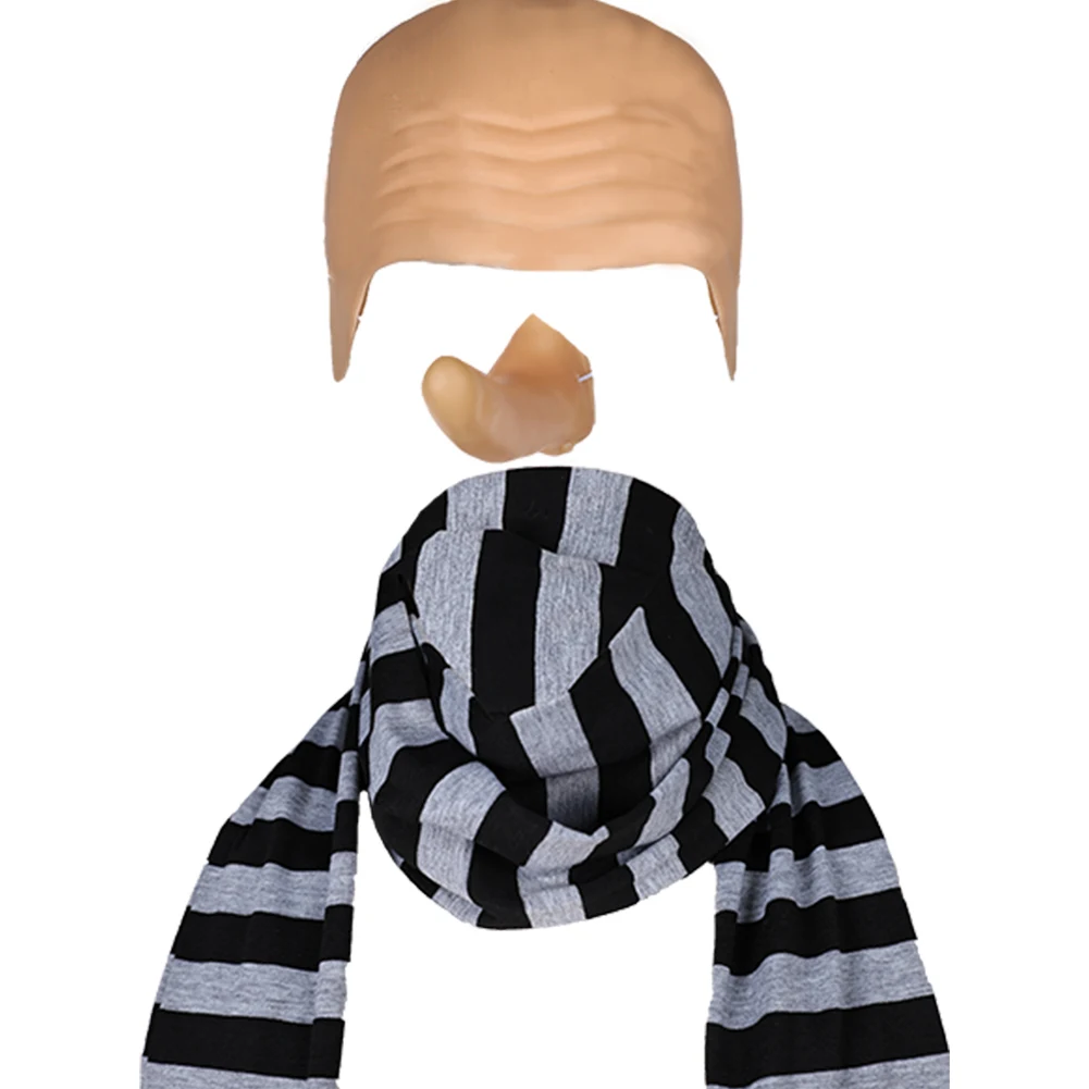 Disfraz De Gru Completo | Incluye Gorro Calvo, Nariz, Peluca, Bufanda Y Calcetines | Para Halloween Y Fiestas