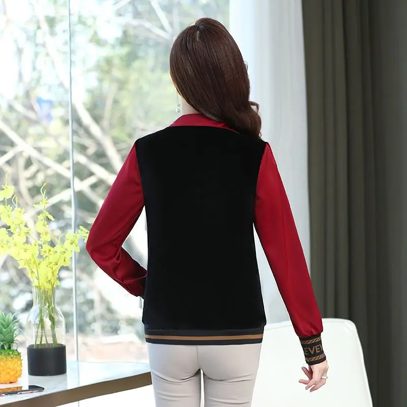 2023 Autumn and Winter New Temperament Commuter Women's Clothing Splice Buttons V-Neck Long Sleeve Solid Color Pullover Shirt