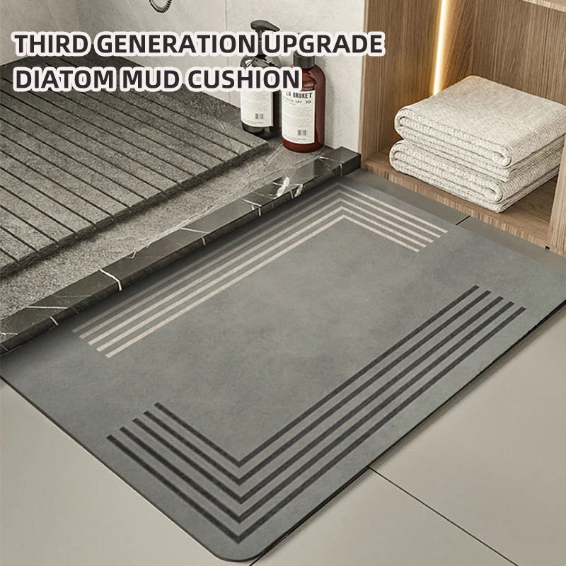Bathroom absorbent floor mat diatom mud soft mat toilet foot mat toilet