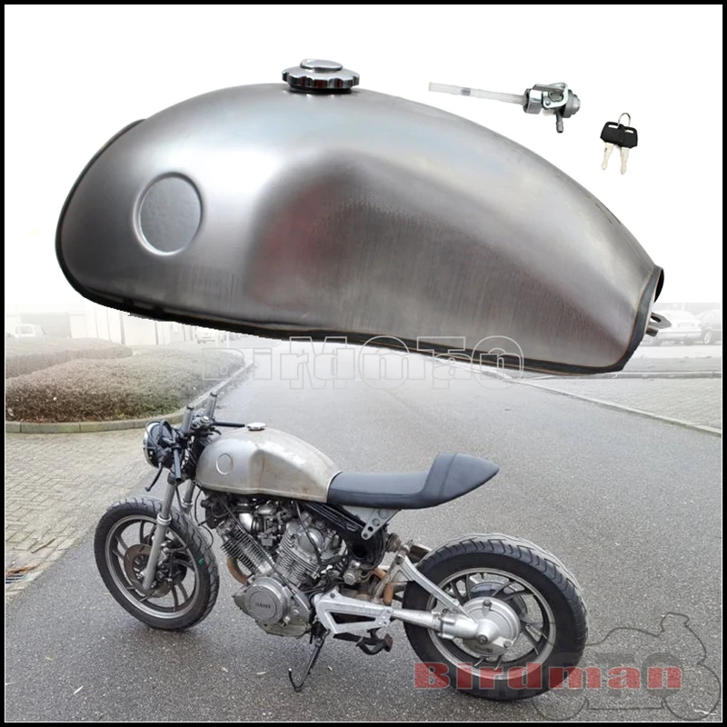 

Universal Motorcycle 10L Retro Steel Fuel Tank Kit for Honda Harley Yamaha Suzuki Kawasaki BMW Ducati GS XV CB RD Cafe Racer