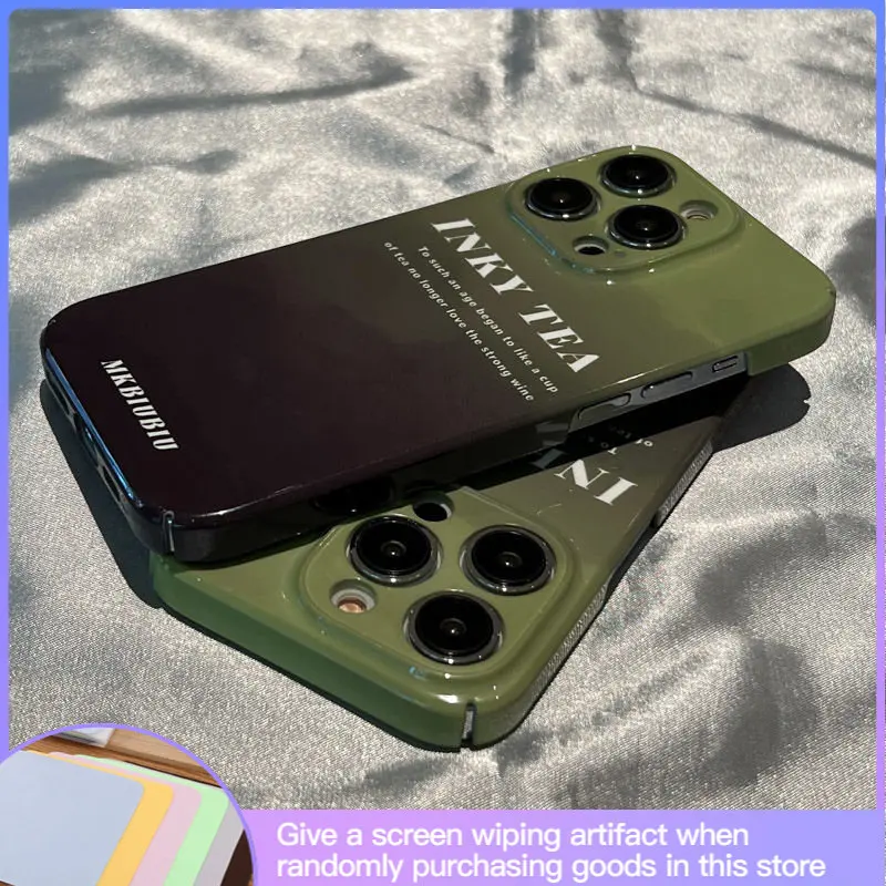 

Роскошный темно-зеленый градиентный индивидуальный телефон планшетом подходит для IPhone14 14promax 13Promax 12Pro модная защита от падения Advanced Sense