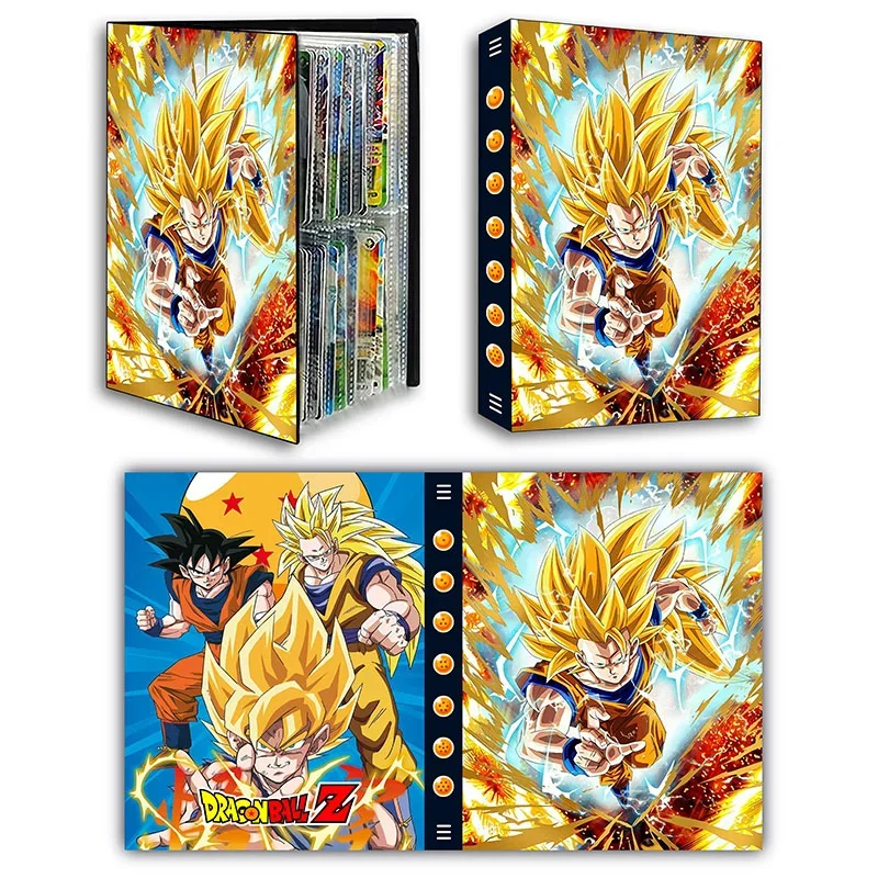 

Dragon Ball Son Goku Vegeta Frieza 240pcs Card Album Book Game Card Holder Binder VMAX Game Card Collection Kids Toys Gift