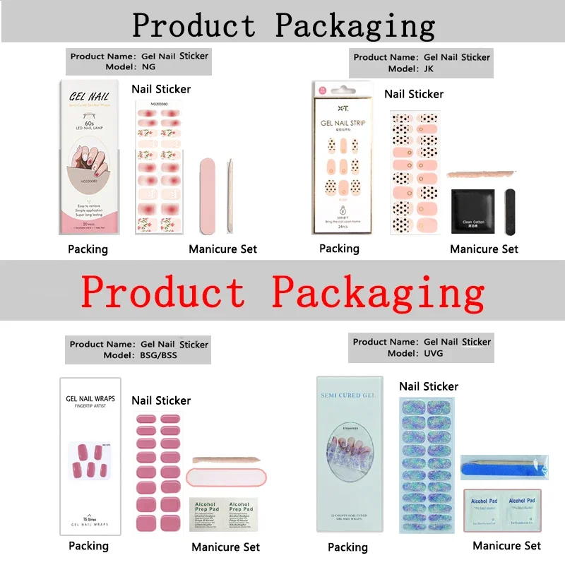 Semi-Cured Gel Nail Strips Full Adhesive Waterproof Semi-painted Gel Nails Sticker Harden In UV Lamp Need French Manicure 4