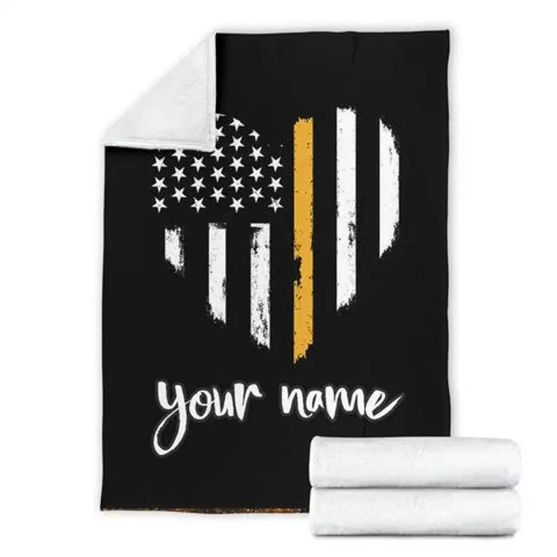 Dispatcher blanket - Thin Gold Line Heart blanket - Gold Line blanket - 911 Dispatcher blanket - Cozy fleece blanket