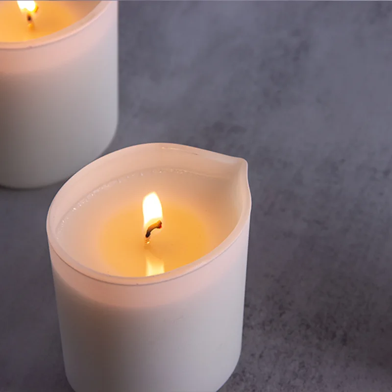 Frosted Candle Massage Candle Frosted Glass Cup Aromatherapy CandleSMLow Temperature Candles Valentine's Day Flirting Wax Drip T
