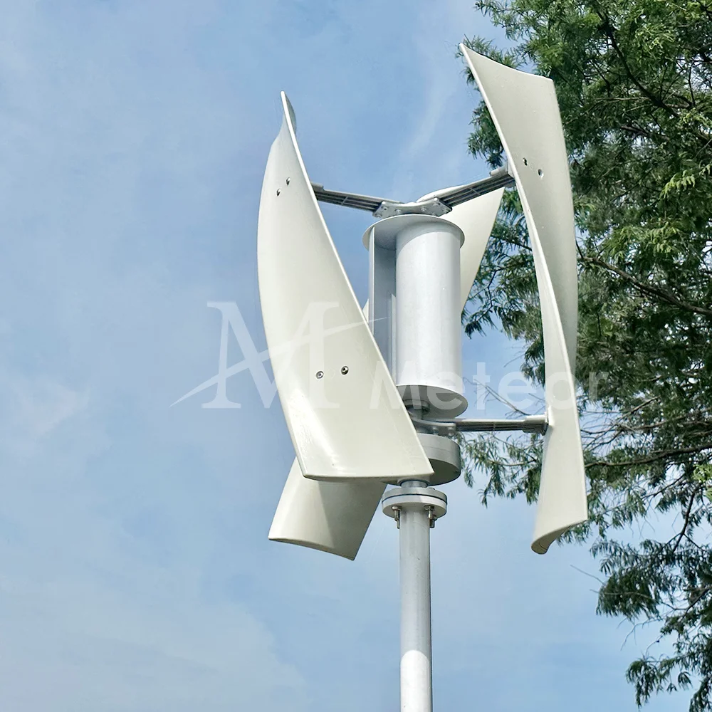 Vertical Axis Wind Turbine Generator 2KW 12V 24V 48V Free Energy Power Generator Low Noise Low Start Wind Speed Home Appliance