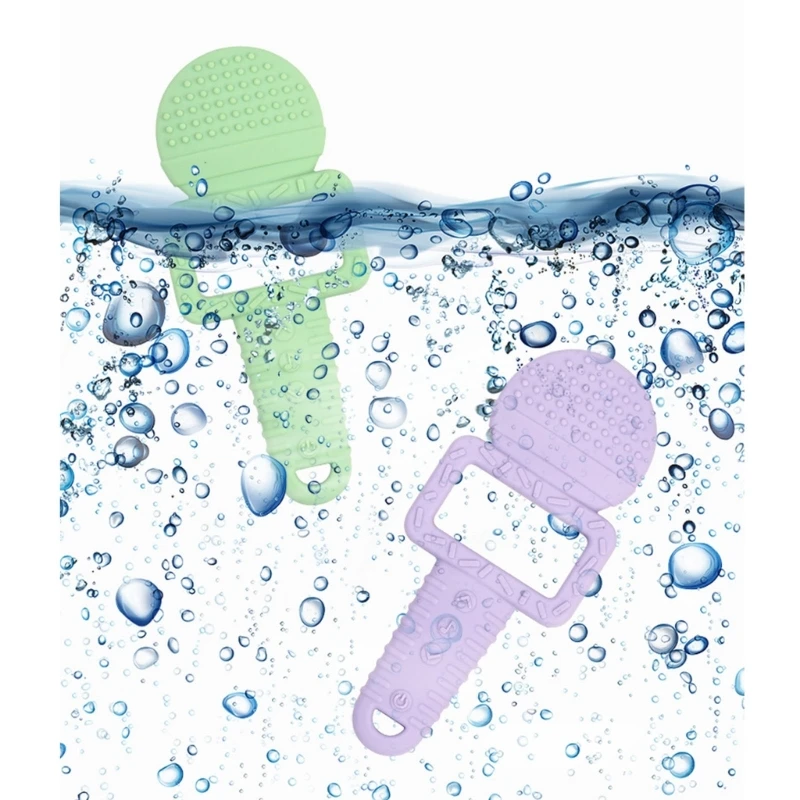 Baby Teether Microphone Shape Silicone Teethers Infant Teething Toy Chewing Toy for Babies Teething Pains teething toys silicone teething toys baby teething toys silicone teether silicone teething beads