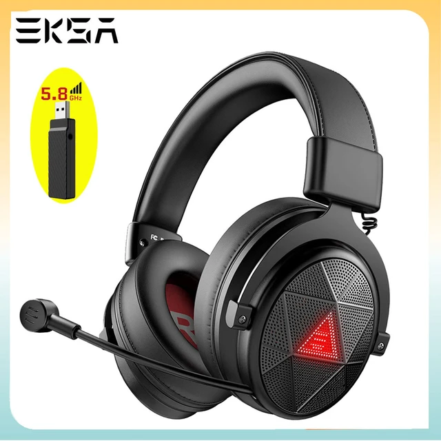 Auriculares inalámbricos para juegos, auriculares USB para juegos de 2.4  GHz para PS5, PS4, Switch, PC, Mac con Bluetooth 5.2, batería de 40 horas