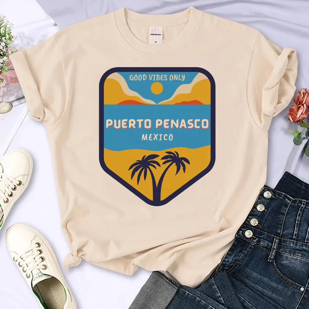 

Mexico t-shirts women Japanese Y2K manga Tee girl 2000s funny anime clothing