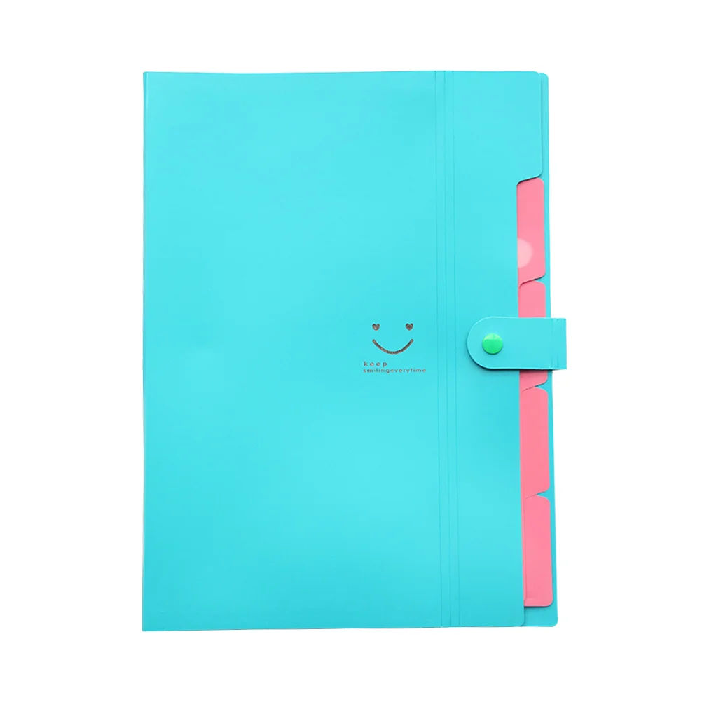 

Pockets Plastic Expanding File Folders A4 Letter Size Snap Closure Accordion Folder Document Organizer(with Random Smile Face)