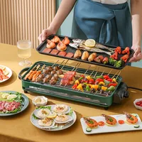 220V Household Electric Grill Indoor Smokeless Skewer Griddle Food Barbecue Baking Pan Roaster Non-Stick BBQ Roasting Oven 1