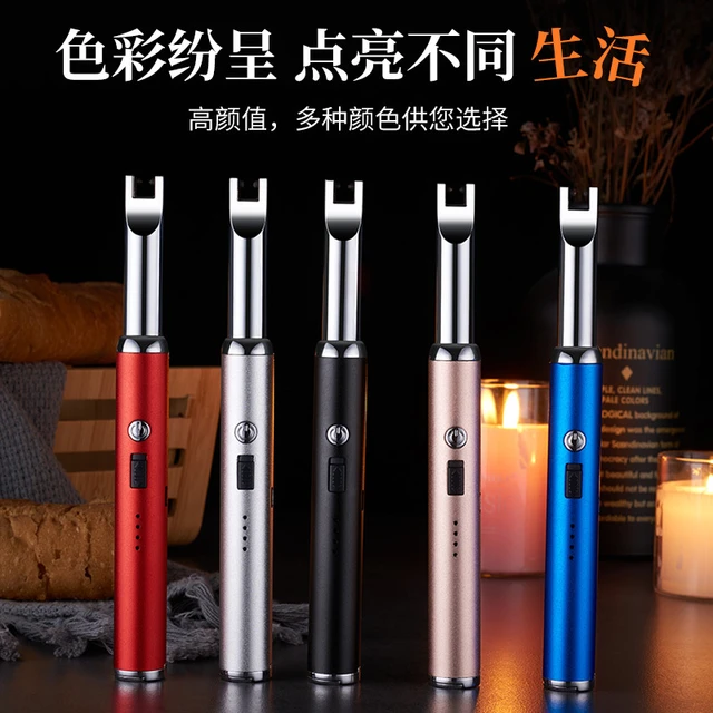 Briquet Électrique Long En Métal, Coupe-vent, Poêle De Cuisine Bbq,  Pistolet D'allumage À Arc Plasma, Briquet À Bougie Rechargeable Usb -  Cigarette Accessoires - AliExpress