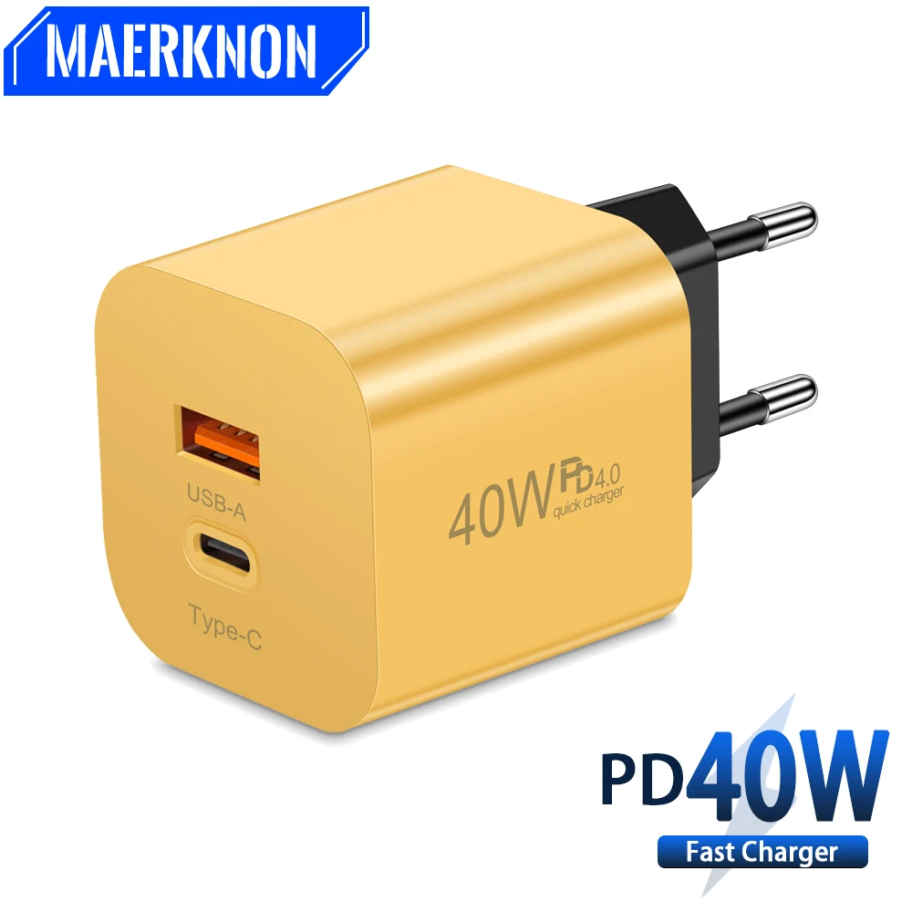 

USB 40W Charger Quick Charger 3.0 Wall Charger Fast Charging Cell Phone Charger Type C Adapter For iPhone Xiaomi Samsung Huawei
