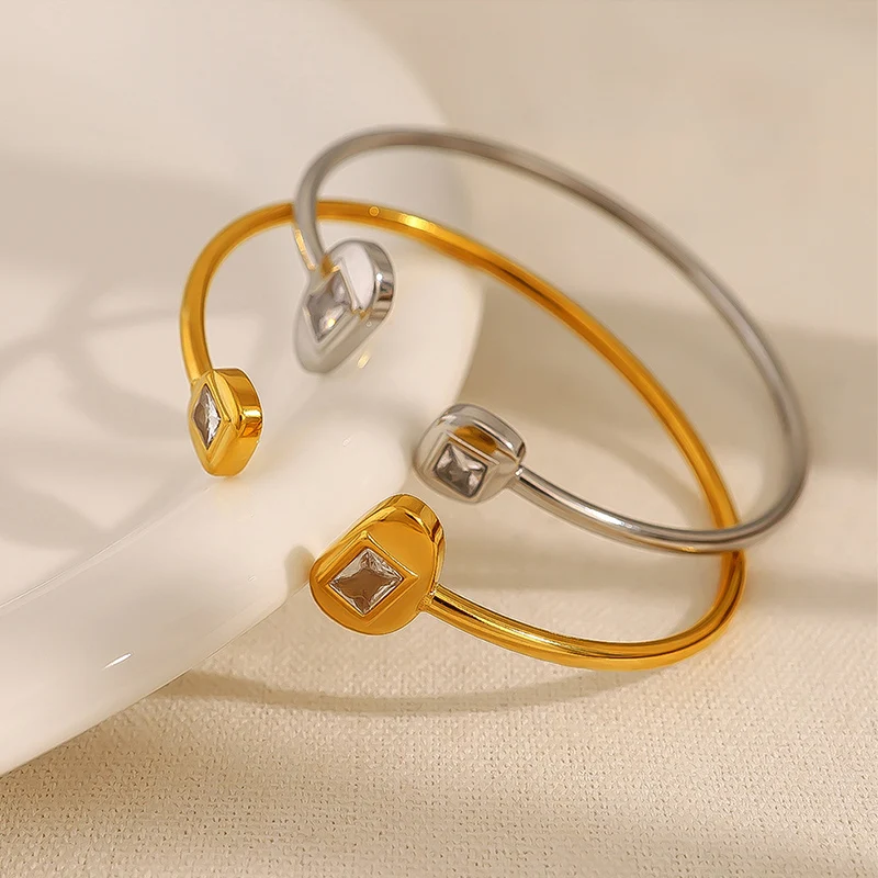 Geometric Simple Luxury Opening Bracelet Fashion Women Trend Jewelry Irregular Unique Wedding Party Gifts Accessories RG413 5