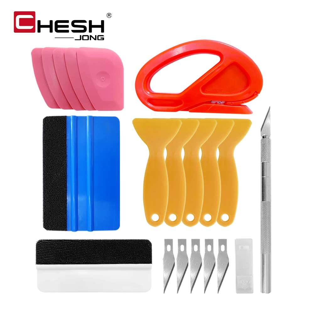 Car Wrapping Tools Felt Scraper Knife Vinyl Wrap Squeegee for Vinyl Film Wrap Cars Tint Installation Hot Air Gun