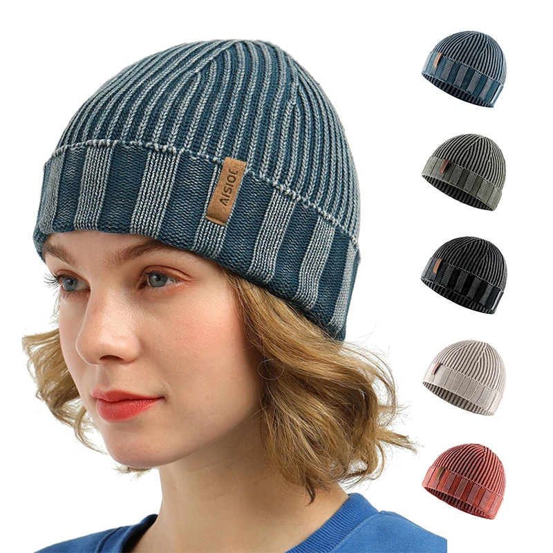 

100% Cotton vintage washed Knit Beanie hat for Men and Women, Unisex Suitable for Winter Leisure Sports One Size fits All