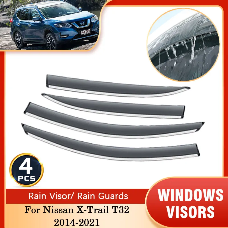 Per Nissan X-Trail X Trail Xtrail Rogue T32 2014 ~ 2021 Rain Sun Windows Visiera Parabrezza Deflettori Protezioni Copertura Trim Accessori