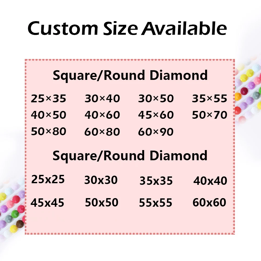 Description Picture 3 of item5D Custom Diamond Painting Photo Rhinestone Square/Round Full Set Cross Stitch DIY Mosaic Custom Embroidery Decor Crafts Gifts
