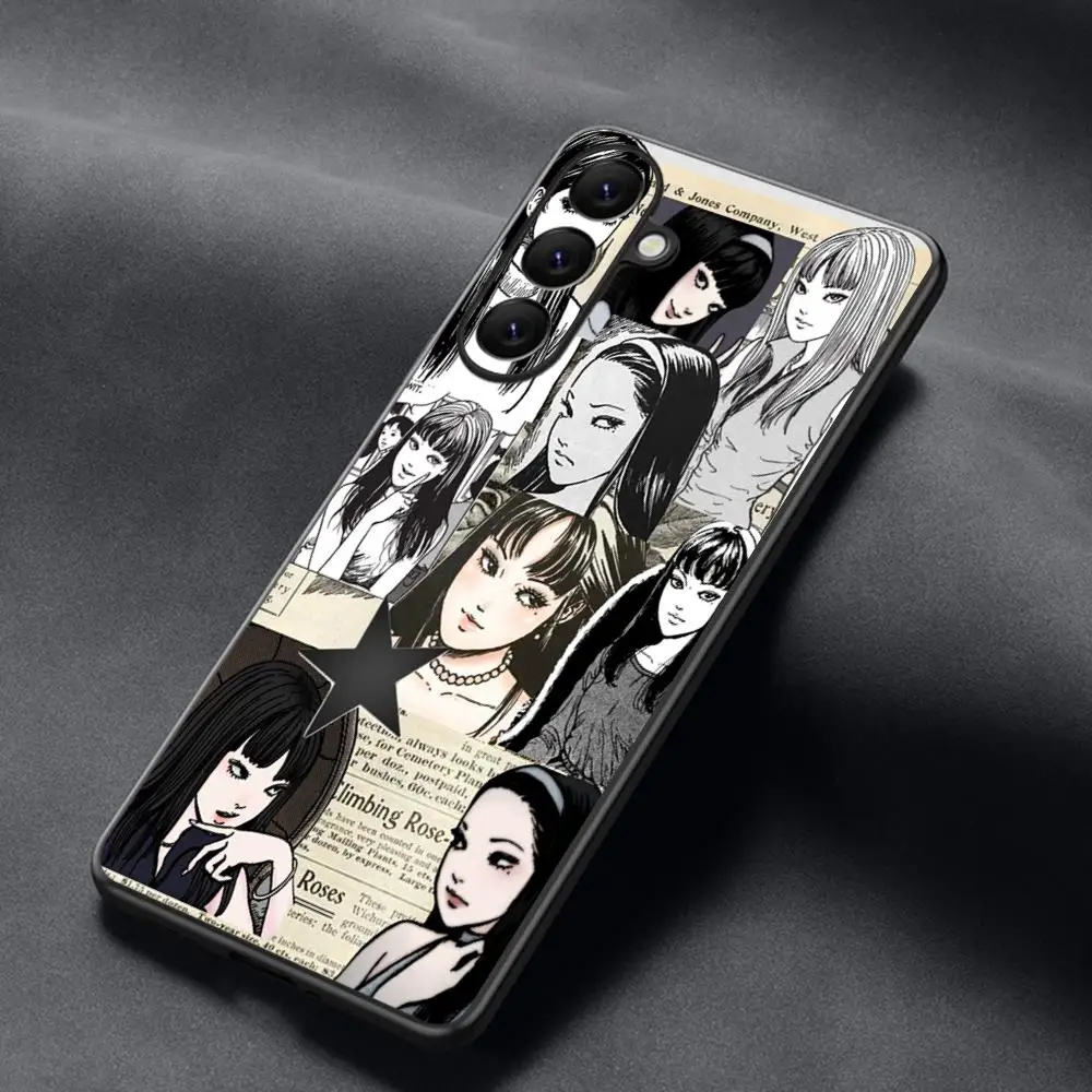Tomie Junji Inspired Urban Horror Art Soft Black Phone Case