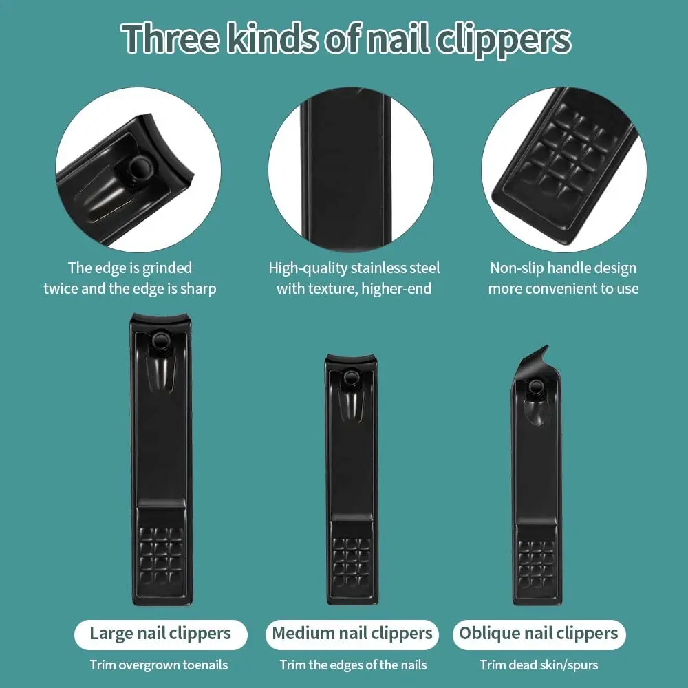 7/10/16/18Pcs Stainless Steel Nail Clipper Cutter Trimmer Earpick Grooming Kit Manicure Pedicure Scissor Tweezer Nail Tools Set