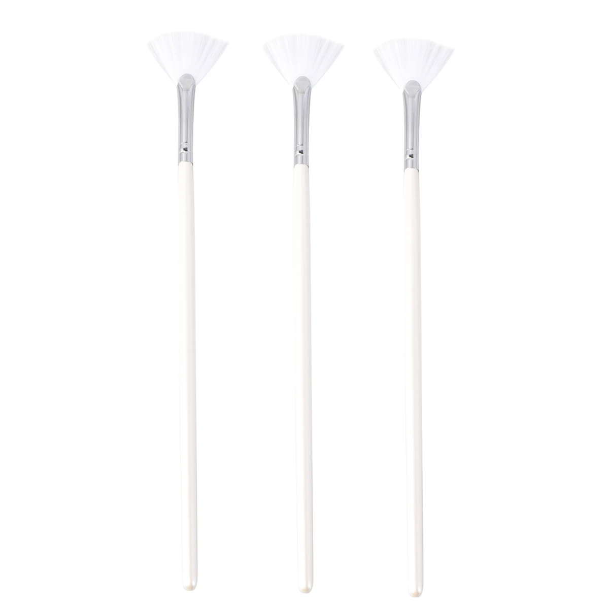 

3pcs Practical Facial Brushes Fan Makeup Brushes Long Handle Fan Shape Mask Brushes Profession Skin Care Mask DIY Cosmetic Tools