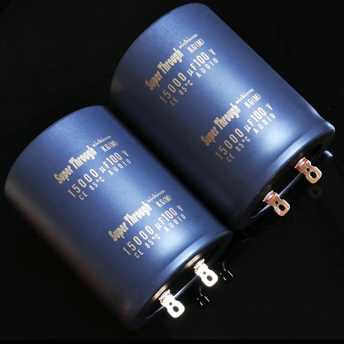 2pcs/lot Japan nichicon 100V 15000UF KG Super Through 76X100mm gold foot audio aluminum electrolytic capacitor free shipping 2pcs 2200uf 35v nichicon 22x45mm kg super through pitch 10mm 35v 2200uf electrolytic capacitors gold plated copper feet