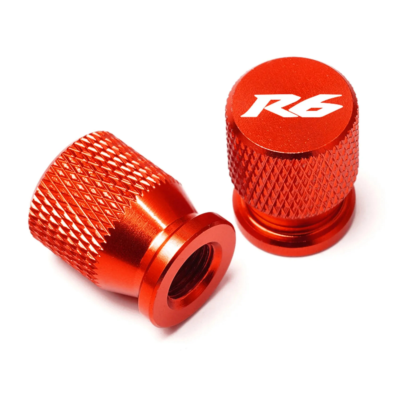 

1Pair R6 CNC Aluminum Tire Valve Air Port Cover Dust Stem Caps Motorcycle Accessories for Yamaha YZF R6 2000-2020 Red