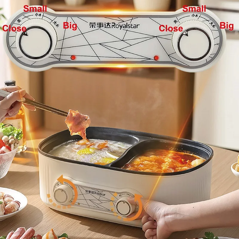 6L Large Capacity Yuanyang Electric Hot Pot Multi-function Pot Non-stick Electric Cooking Pot Electric Cooker Home Appliances 3