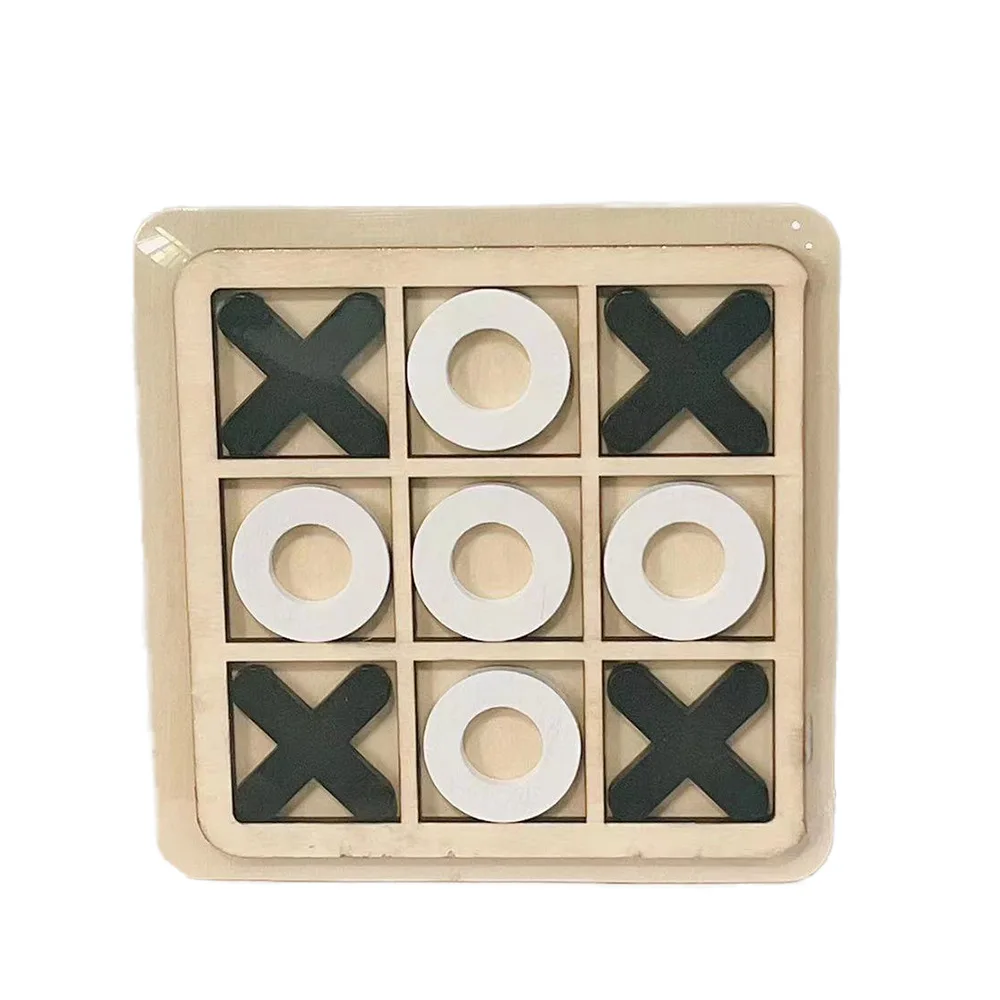 Wooden Tic Tac Toe Board Game XO Chess Parent Child Interaction