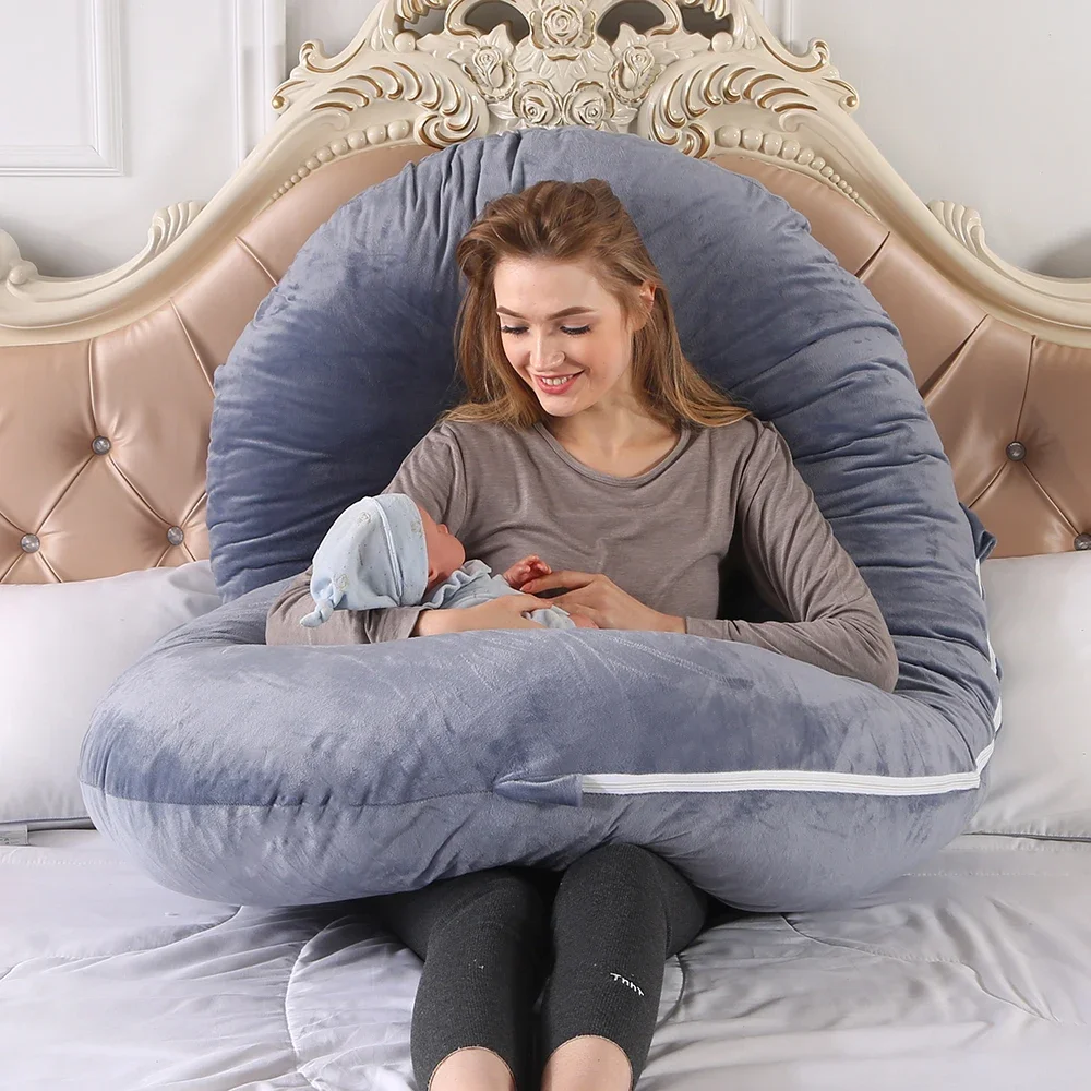 U Pregnancy Pillow 3kg 6.6lb for Pregnant Women Sleep Nursing Maternity Full Body Support for Back Belly Hip Leg Removable Cover