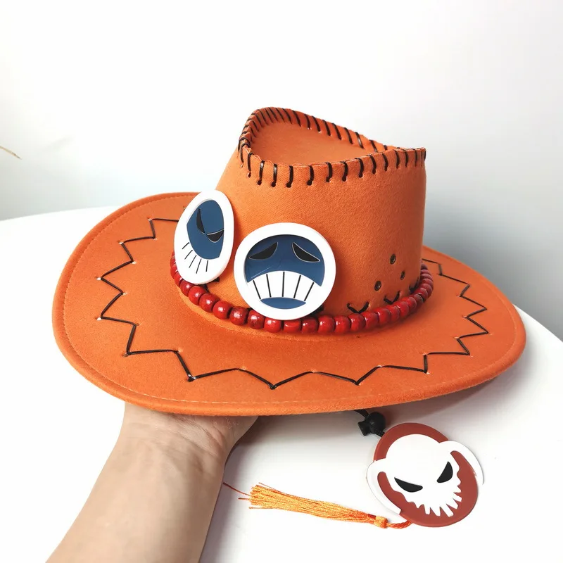 Anime One Pieces Portgas D Ace Cowboy Hat Cosplay Cap Cartoon Fashion  Costume Ornament Accessories Children Fans Birthday Gift - AliExpress
