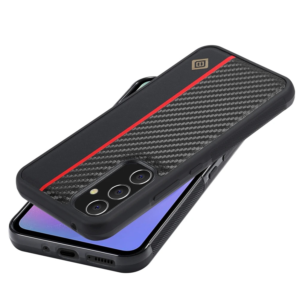 Premium Carbon Fiber Texture Leather Phone Case Cover