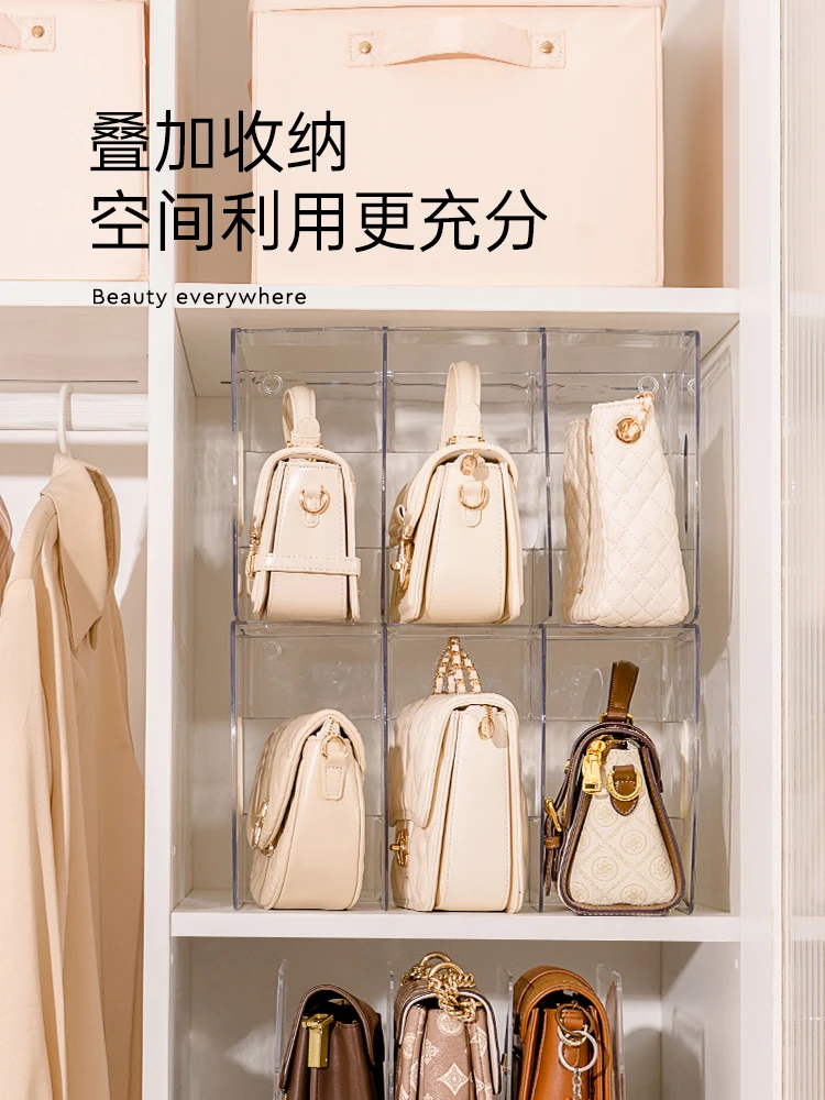 Handbag Storage Rack for Women Clear Acrylic Partition Display Cabinet Handbag Books Divider Organizer Luxury Bags Storage Rack 3