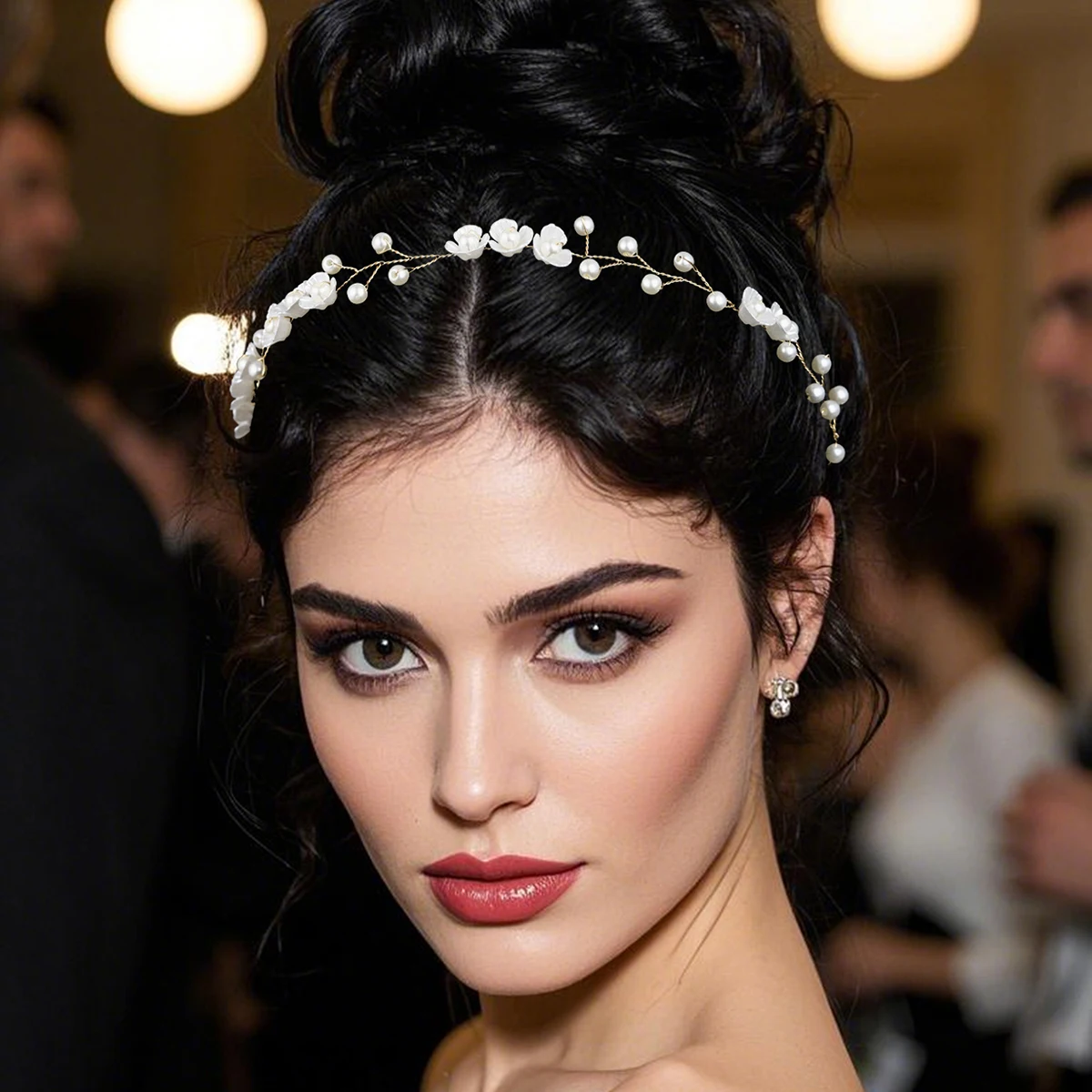 Fashion Golden Handmade Flower Hairband For Women Mori Bridal Wedding Headpieces Party Princess Tiara Hair Accessories