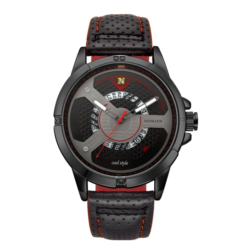 NEVER  Men Leisure Fashion Dial + Automatic Calendar Quartz Watches Luxury Watch Men Male Relogio Luxury Brand Watch Clock