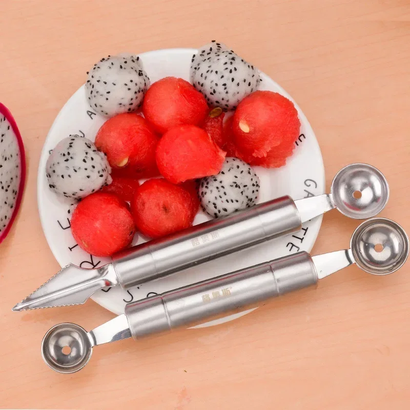 Double Head Stainless Steel Fruit Digging Spoon Pineapple Peeler Peeler Stainless Steel Apple Corer Knife Corer Kitchen Gadget