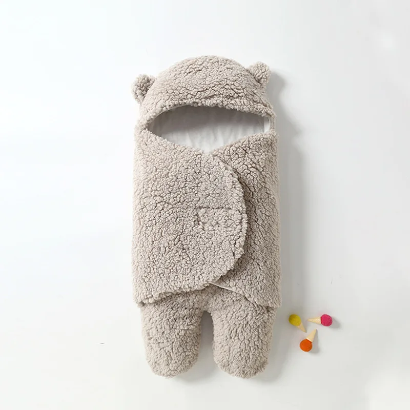 Newborn Sleeping Bag Autumn Winter Baby Split Leg Swaddling Warm Plush