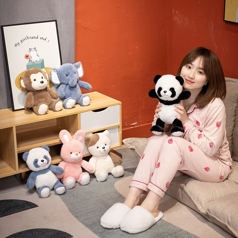 

23cm Cartoon Original Forest Animal Plush Toy Cute Panda Monkey Rabbit Doll Children's Birthday Gift
