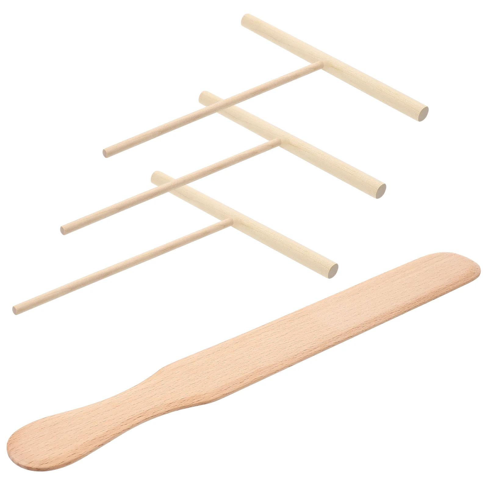 Crepe Spreader Spatula Wooden Maker Utensils Pancakes Pancake Pan Set Baking Cooking Spatulas Tool Scraper Dosa Rake