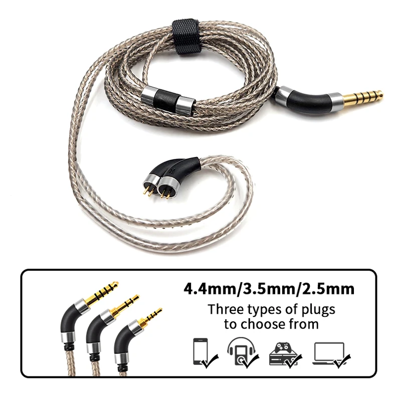 OKCSC High Silver Plated OCC Upgrade Cable 2 Pin 0.78mm Pin