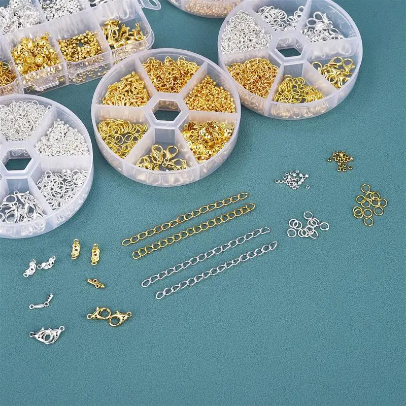 Jewelry Making Kits Lobster Clasp Open Jump Rings End Crimps Beads Box Sets DIY Earring Bracelet Necklace Findings Kit Set
