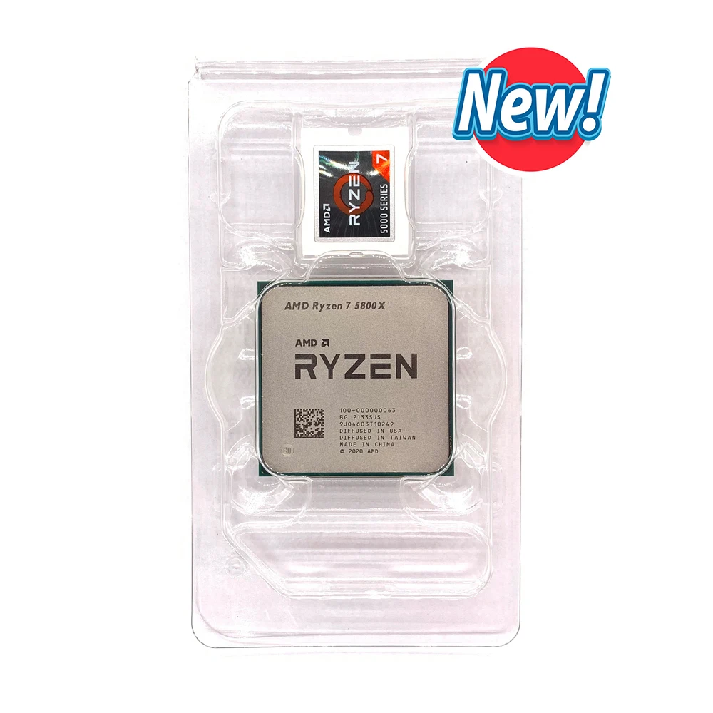 NEW AMD Ryzen 7 5800X R7 5800X 3.8 GHz Eight-Core sixteen-Thread 105W CPU  Processor L3=32M 100-000000063 Socket AM4 no fan