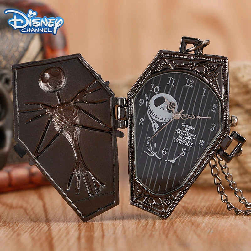 The Nightmare Before Christmas Skull Jack Skellington Orologio Da Tasca Da Uomo De Bolso Quartz Fob Watch Collana Catena Regalo Di Halloween