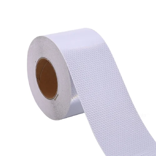 높은 조명 PVC 반사 안전 경고 테이프, 10CM, 도로 교통 건설 현장, 자체 접착 반사판, 가이드 사인 스티커, 1M 3