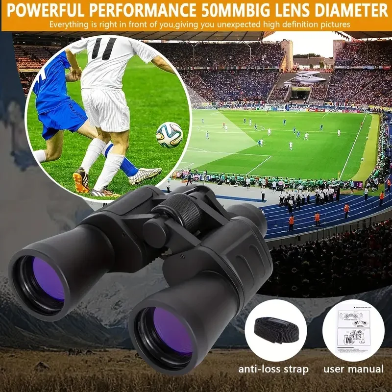 Military 20x50 Powerful Long Range Binoculars Zoom HD BAK4-Prism High Magnification Professional Telescope for Hunting Tourism 6