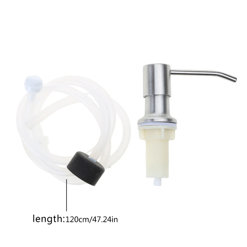 1Set Stainless Steel Liquid Soap Dispenser Built-in Lotion Pump Extension Tube for Home Bathroom Kitchen Sink Au04 20