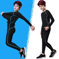 Survêtements de Fitness pour enfants, pantalons chauds pour jeunes, hauts, sous-vêtements serrés, vêtements de sport pour garçons, Compression, course à pied, basket-ball 2