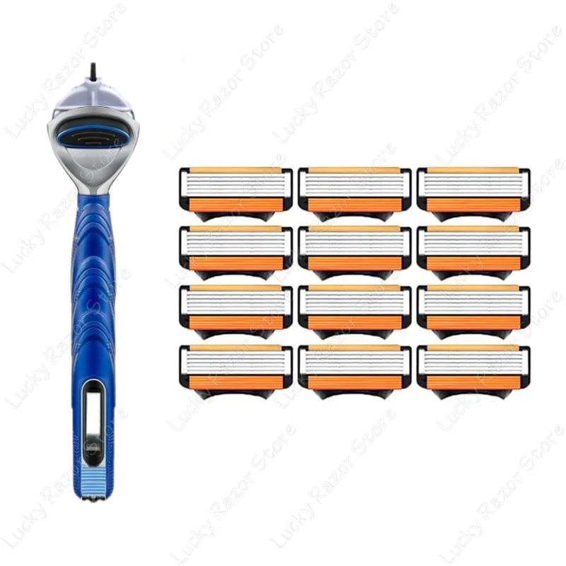 New fusion Shaver Cyclic replaceable Razor Blade 5 Layers Safety Manual Shaving Head Replacement Professional Shaver Blades 5